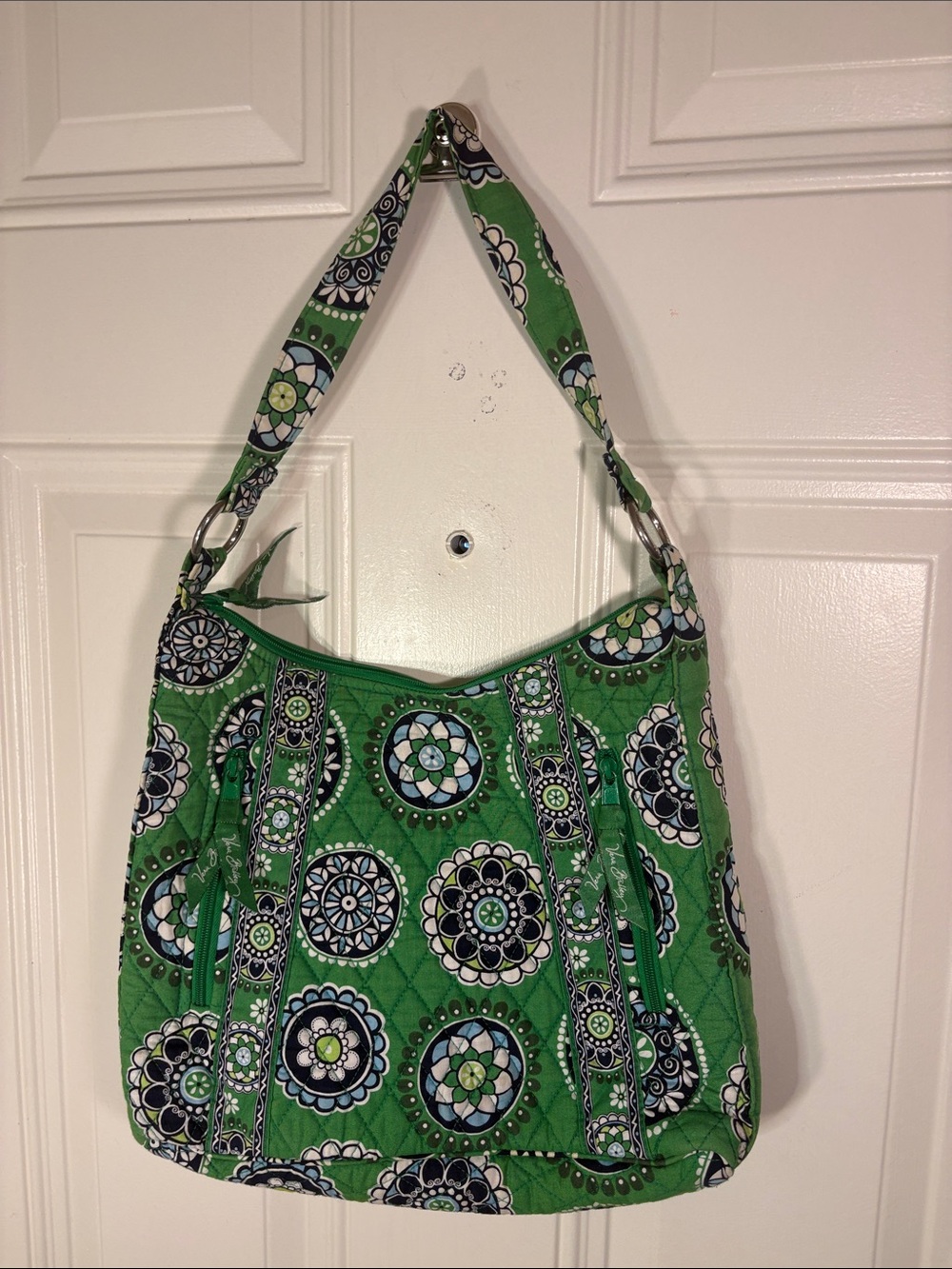 Vera Bradley Green Quilted Floral-Print Shoulder Bag